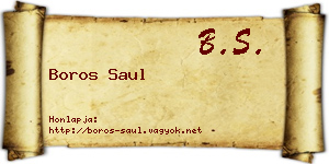 Boros Saul névjegykártya